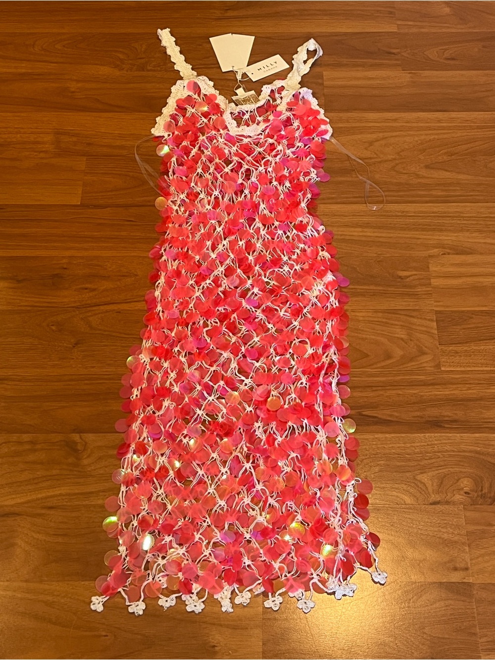 Milly Cabana Sequin Crochet Midi Cover Up Dress - Size P/S - NWT - Picture 4 of 6